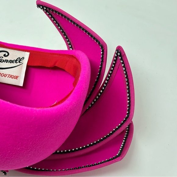 Vintage Jack McConnell Boutique 100% Wool Pink Hat - Picture 6 of 10